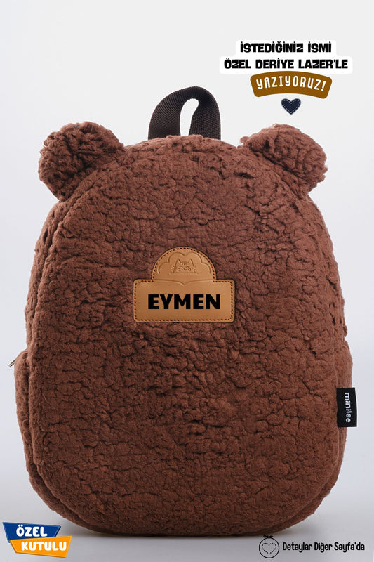 [İSTEDİĞİNİZ İSMİ YAZIYORUZ] - Teddy-Peluş Kahve 0-8 Yaş - Kreş, Anaokulu Çocuk Sırt Çantası