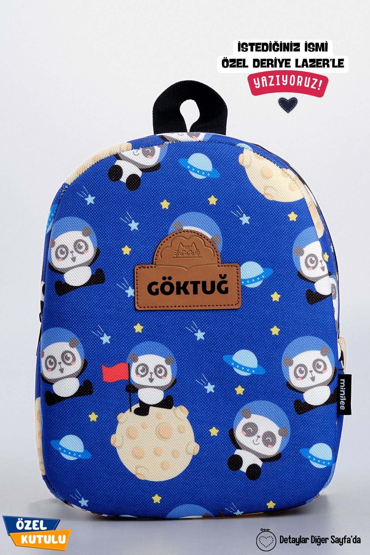 Kişiye Özel Isimli - Astronot Panda 0-8 Yaş - Kreş, Anaokulu Çocuk Sırt Çantası