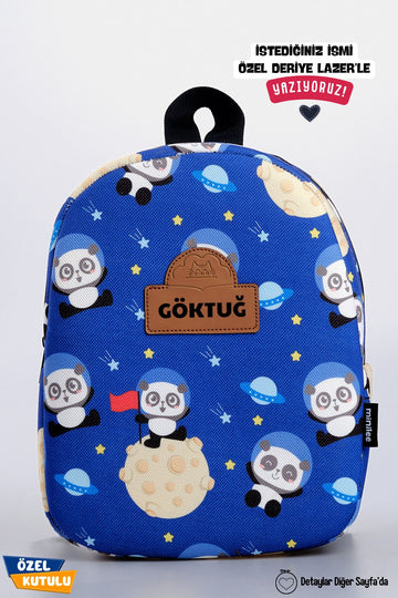 Kişiye Özel Isimli - Astronot Panda 0-8 Yaş - Kreş, Anaokulu Çocuk Sırt Çantası