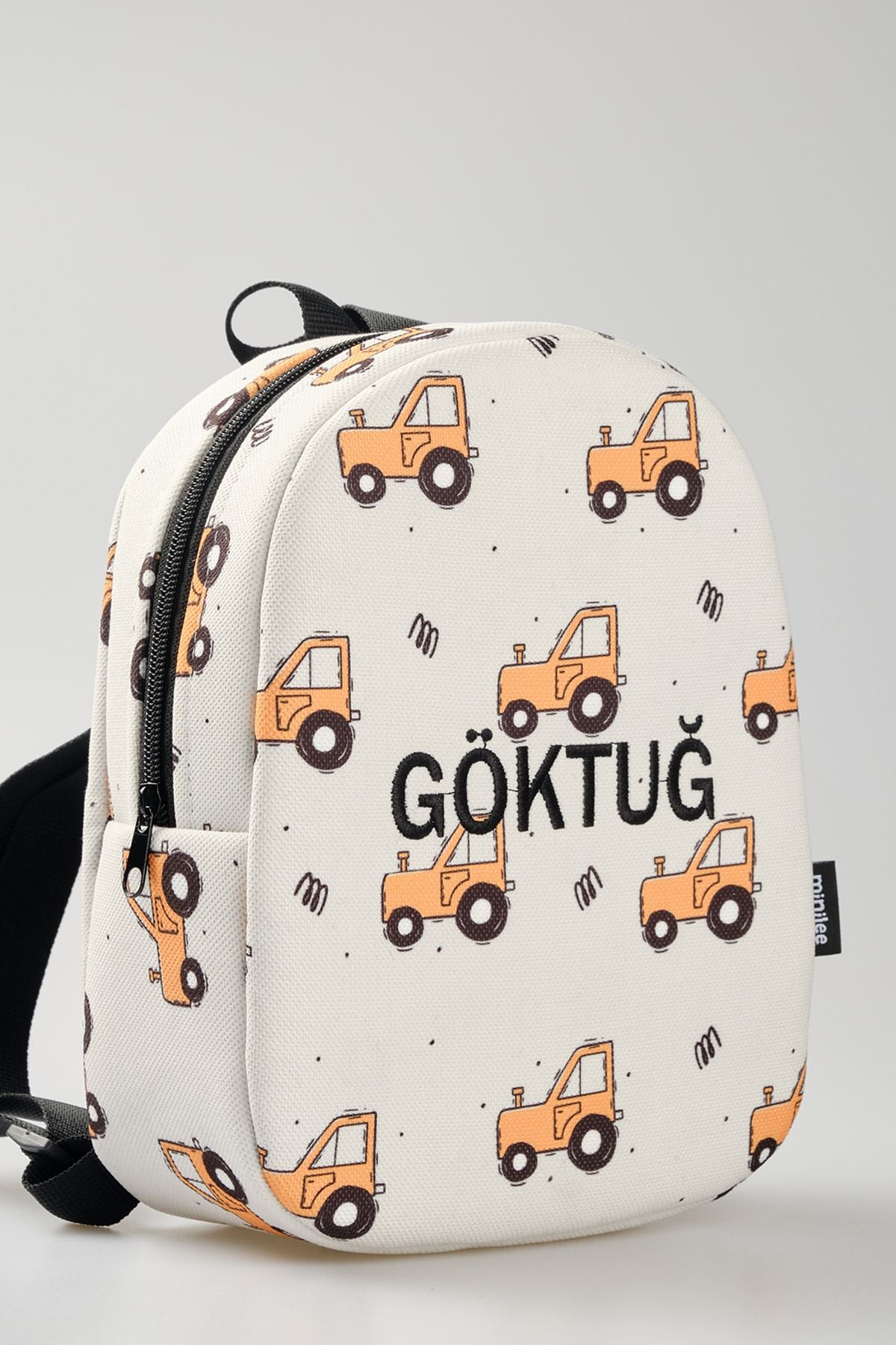 [İSTEDİĞİNİZ İSMİ NAKIŞLA YAZIYORUZ] - Turuncu Traktör 0-8 Yaş - Kreş, Anaokulu Çocuk Sırt Çantası