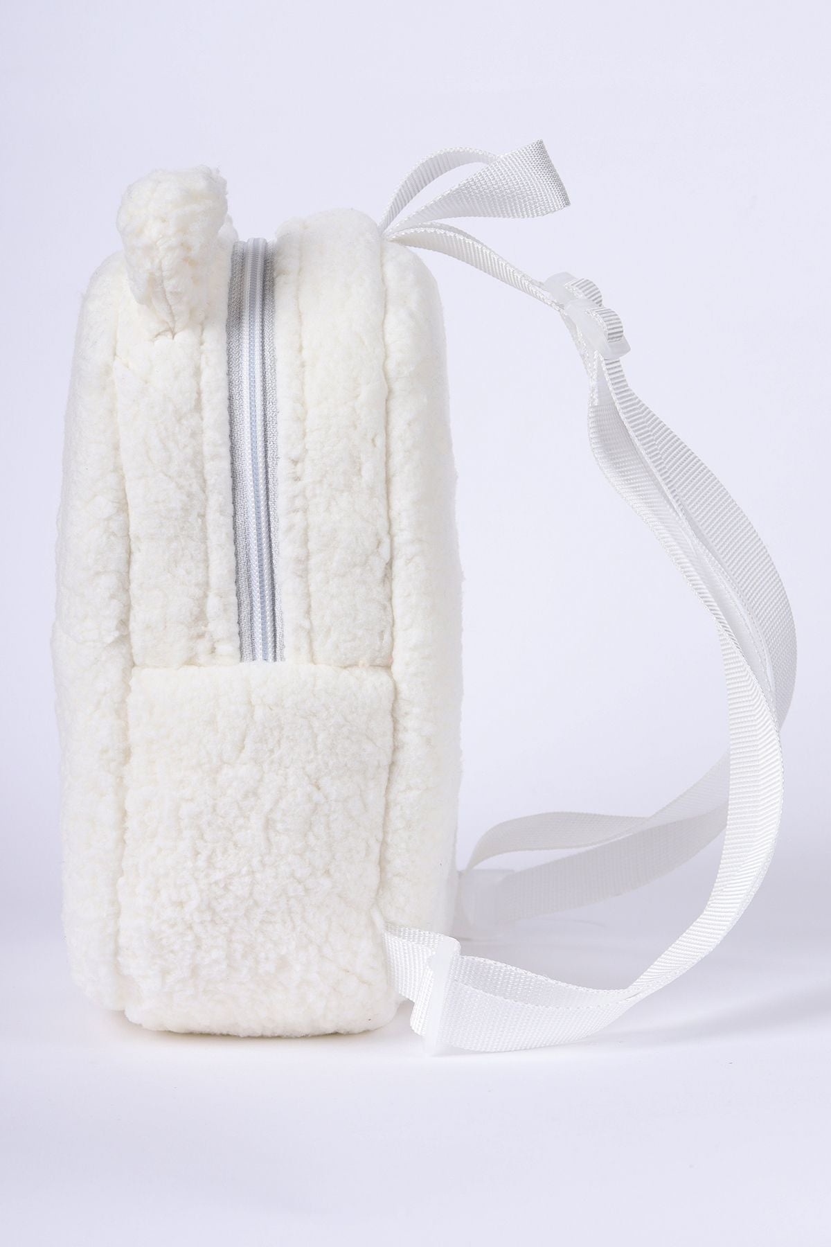 [İSTEDİĞİNİZ İSMİ YAZIYORUZ] - Teddy-Peluş Krem-Beyaz 0-8 Yaş - Kreş, Anaokulu Çocuk Sırt Çantası