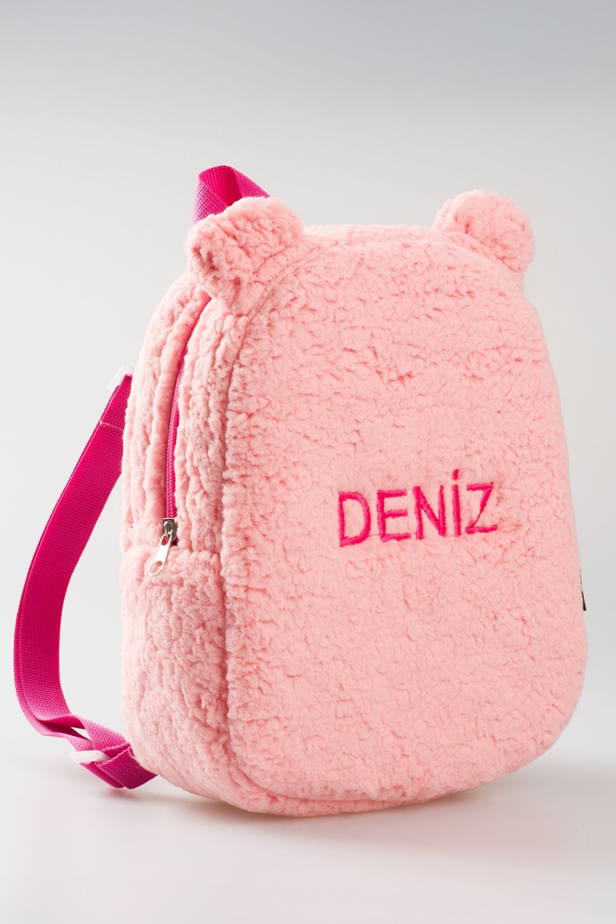 [istediğiniz Ismi Nakışla Yazıyoruz] - Teddy-peluş Pembe 0-8 Yaş - Kreş, Anaokul Çocuk Sırt Çantası