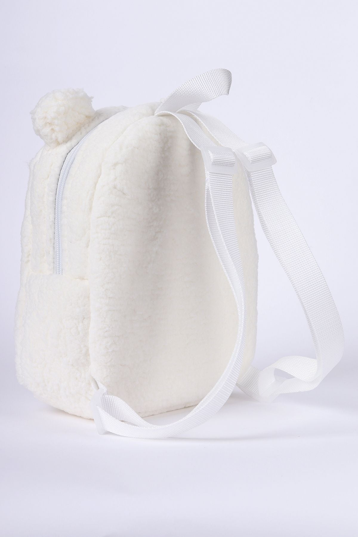 [İSTEDİĞİNİZ İSMİ YAZIYORUZ] - Teddy-Peluş Krem-Beyaz 0-8 Yaş - Kreş, Anaokulu Çocuk Sırt Çantası