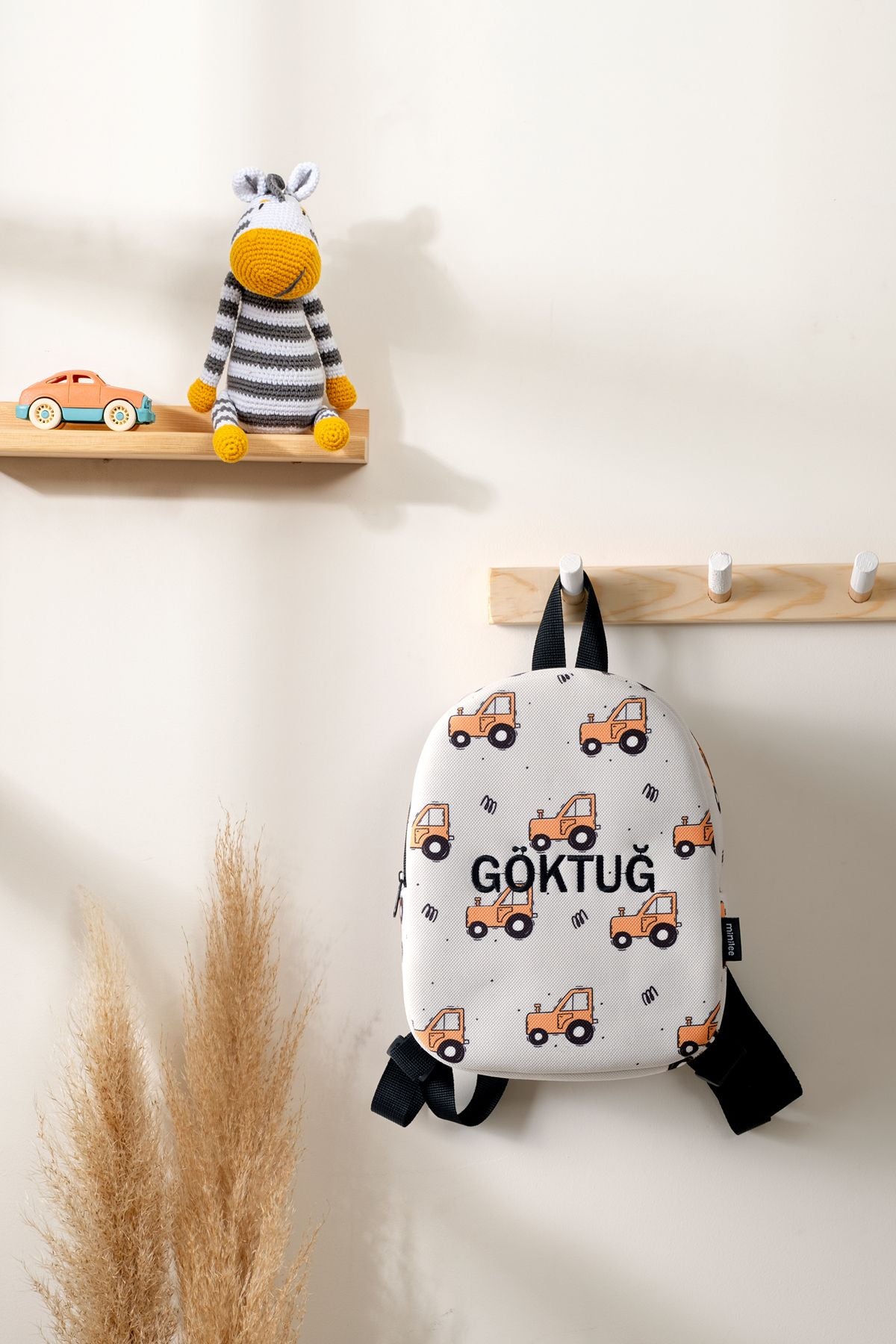 [İSTEDİĞİNİZ İSMİ NAKIŞLA YAZIYORUZ] - Turuncu Traktör 0-8 Yaş - Kreş, Anaokulu Çocuk Sırt Çantası