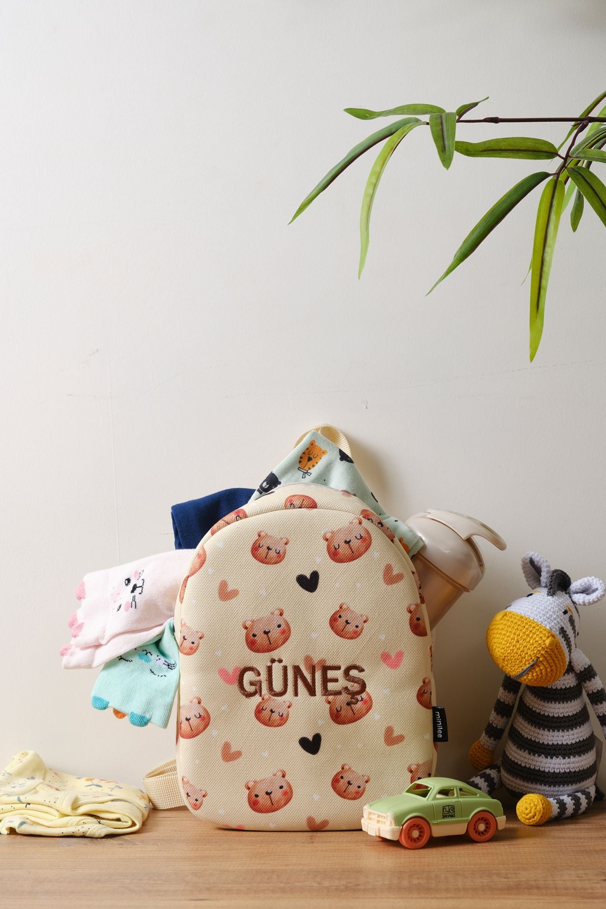 [İSTEDİĞİNİZ İSMİ NAKIŞLA YAZIYORUZ] - Sevimli Ayılar 0-8 Yaş - Kreş, Anaokulu Çocuk Sırt Çantası